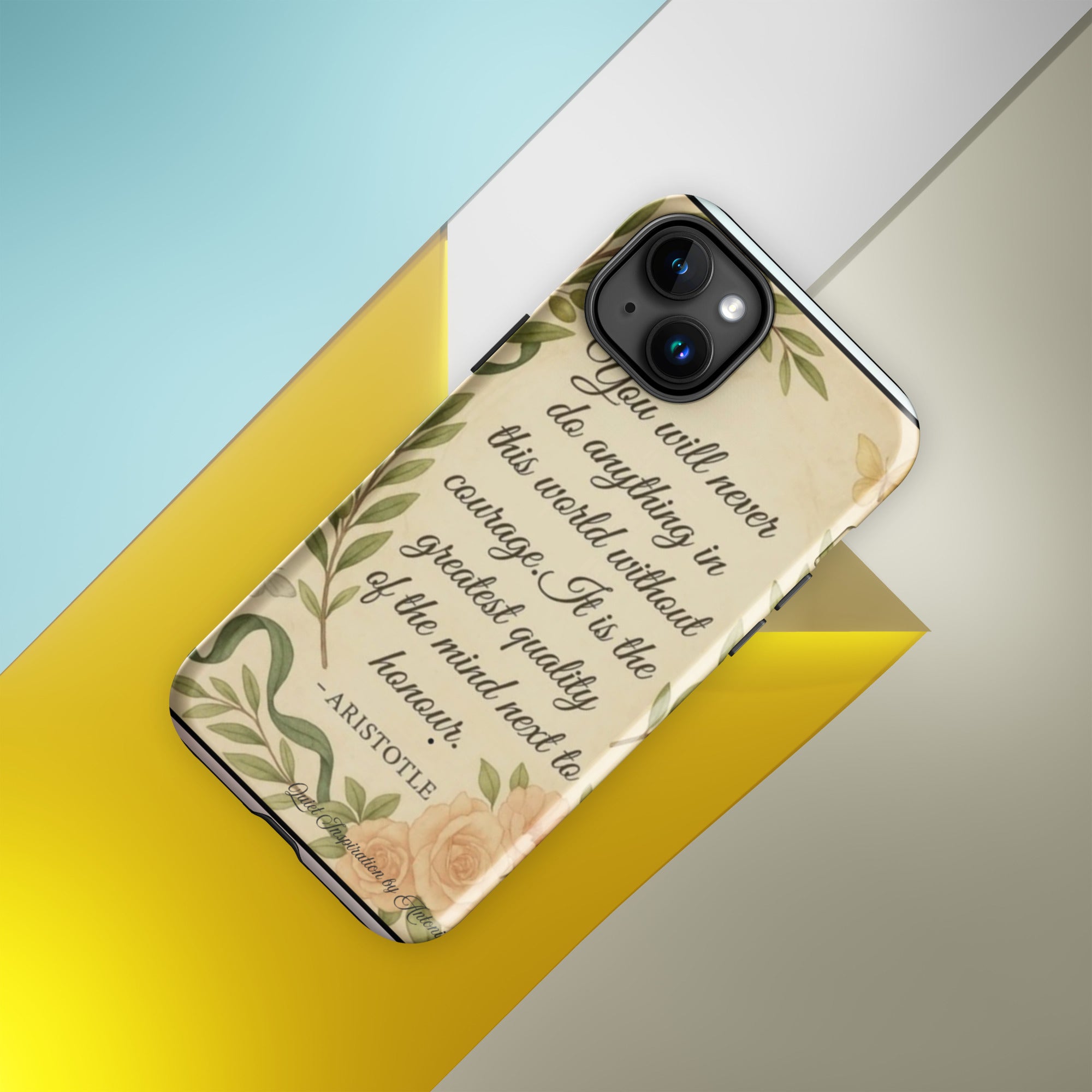 Aristotle, “ You will never do anything…” Tough Case for iPhone®15 Plus