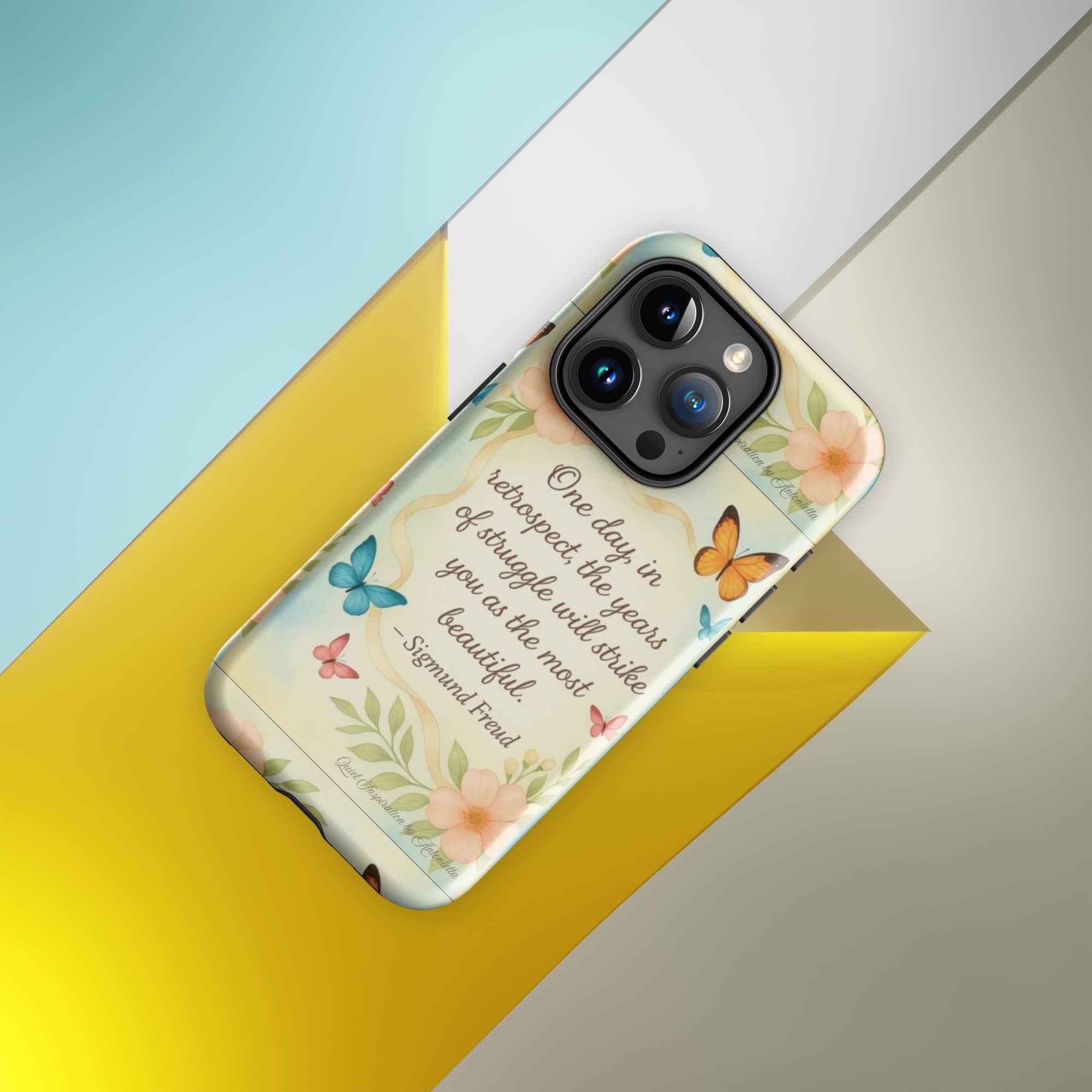 Tough Case for iPhone®15 Pro,Inspirational Quote,”One day in retrospect…” Motivational Tough Case