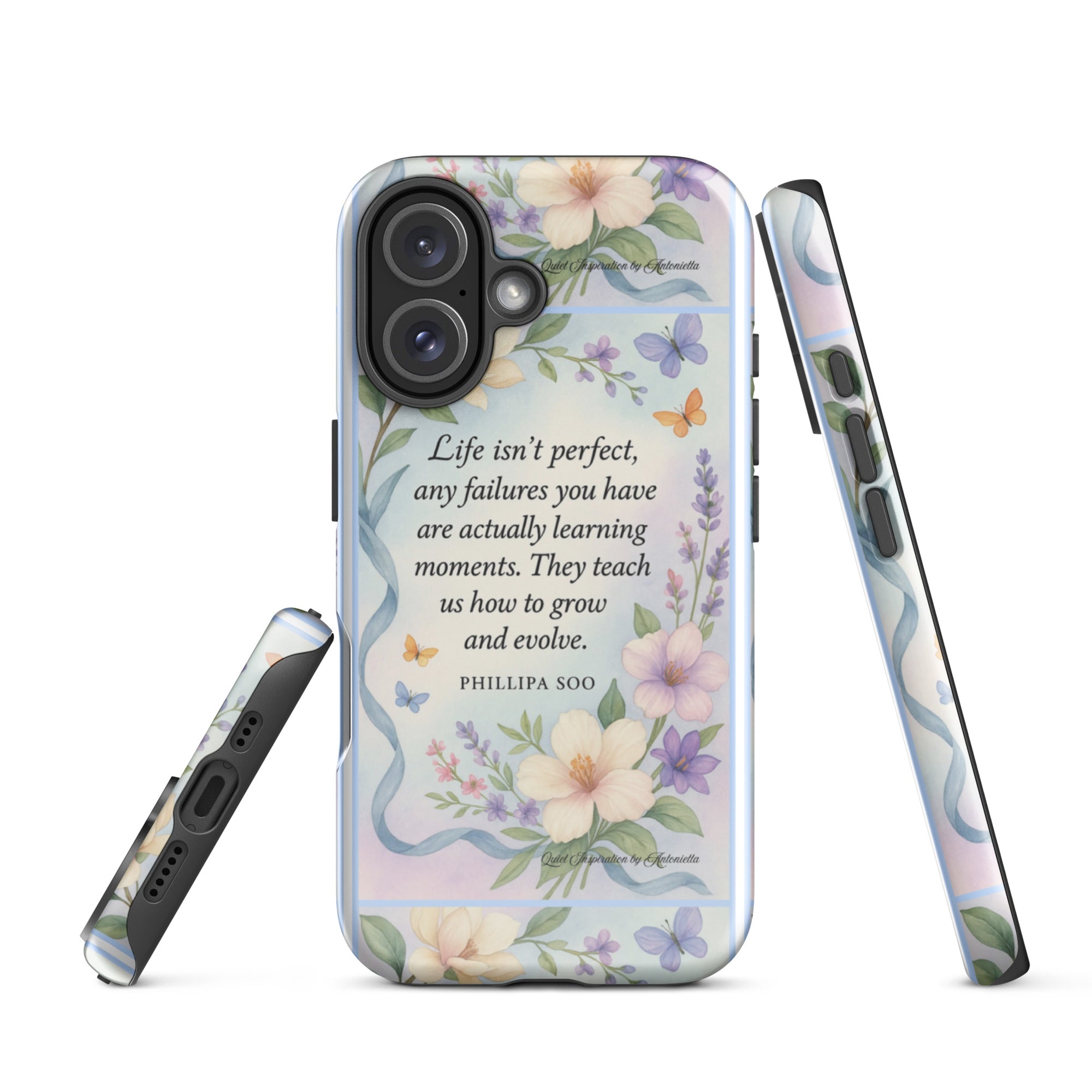 Inspirational Quote, “Life Isn’t Perfect…” iPhone®  16, Motivational Tough Case