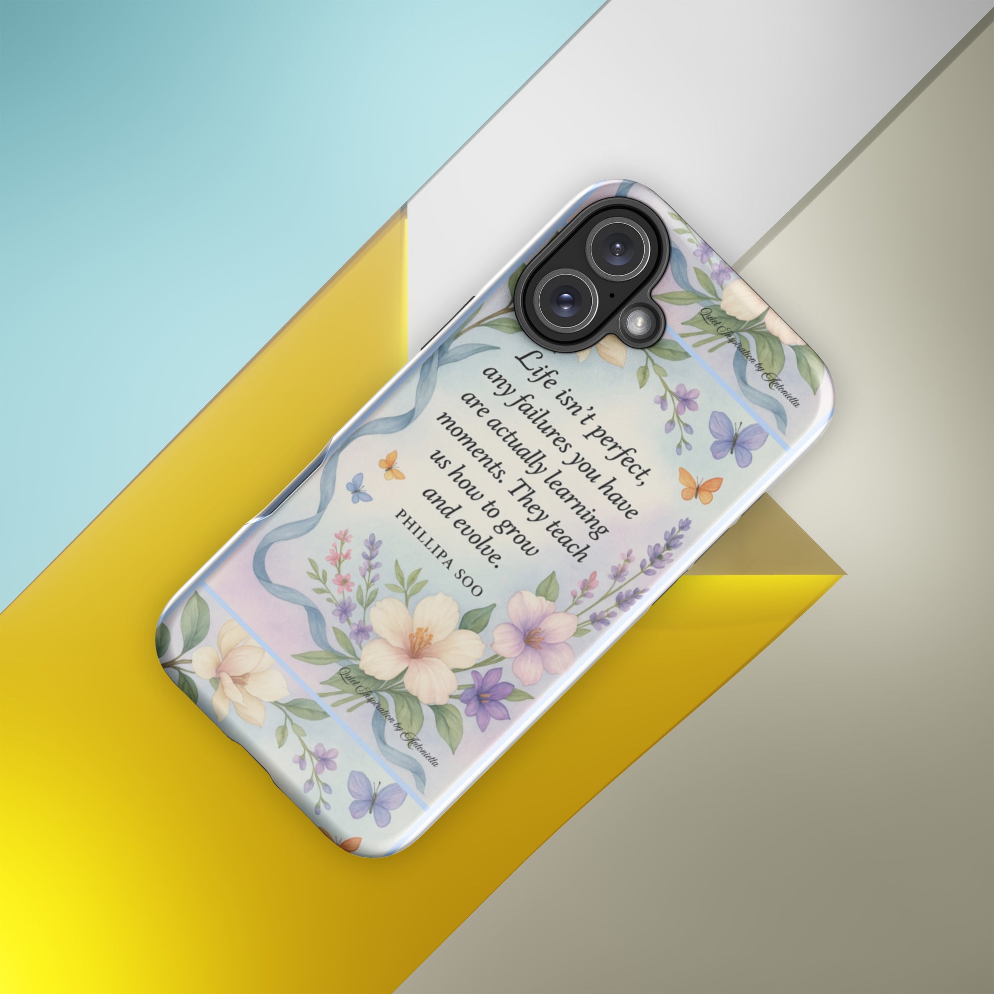 Inspirational Quote, “Life Isn’t Perfect…” iPhone® 16 Plus  Motivational Tough Case