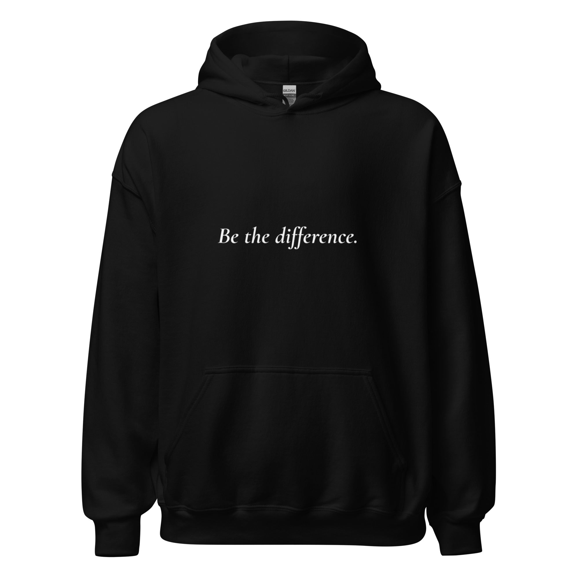 Be the difference Black Unisex Hoodie, Quiet Inspiration by Antonietta